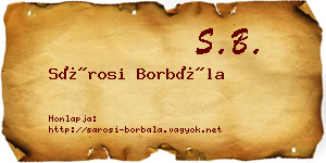 Sárosi Borbála névjegykártya